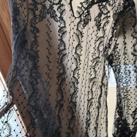 Zara Black Sheer Embellished Lace Night Out Dress - Picture 5 of 8